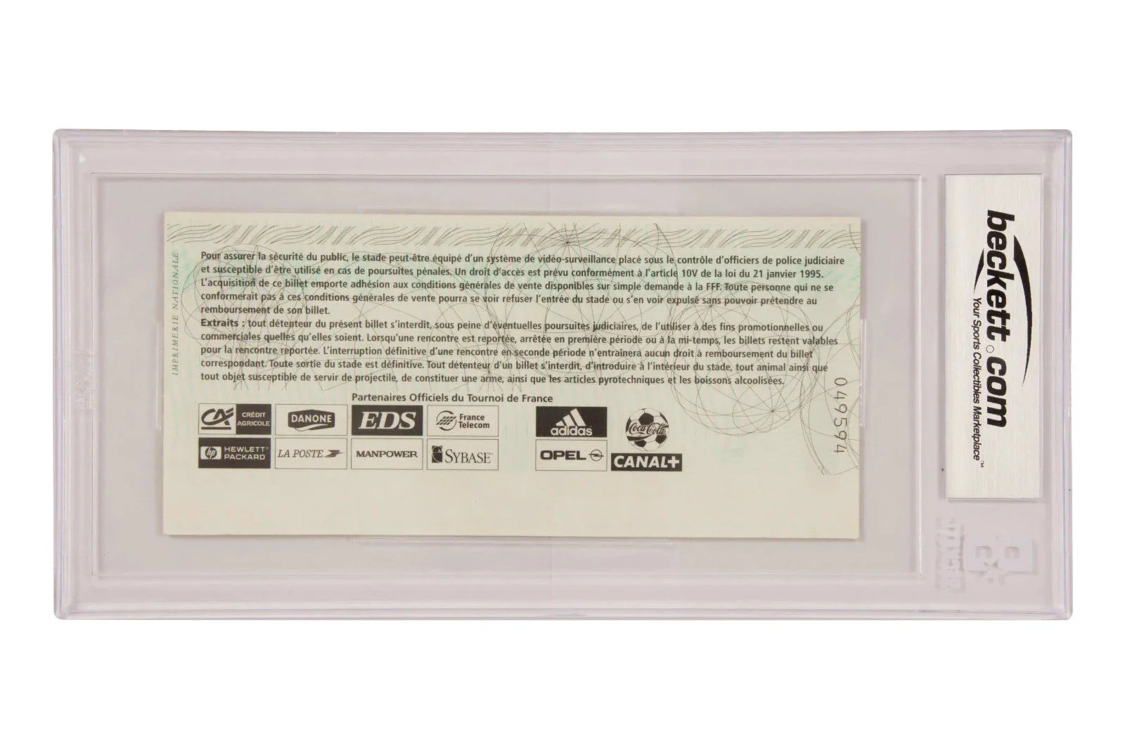 Roberto Carlos Signed 1997 The Impossible Free Kick Goal Match Ticket – BGS 4 - Image 2