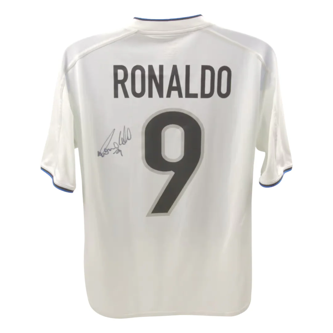 Ronaldo Nazario Signed Inter Milan Away Soccer Jersey #9 with Beckett COA - Image 3