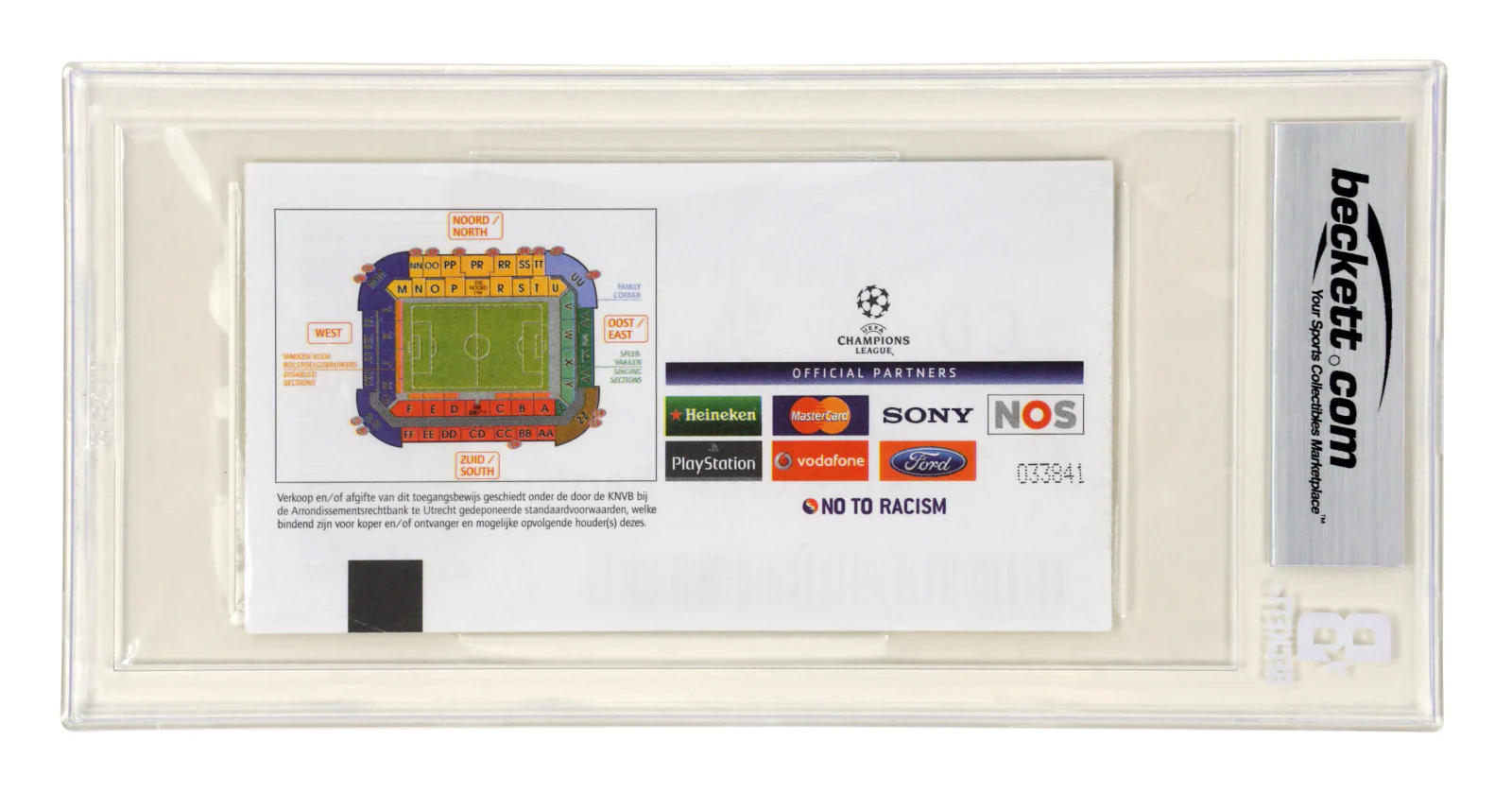 Sergio Aguero Signed 2008 UCL Debut & First Goal Match Ticket Inscribed – BGS 9 - Image 2
