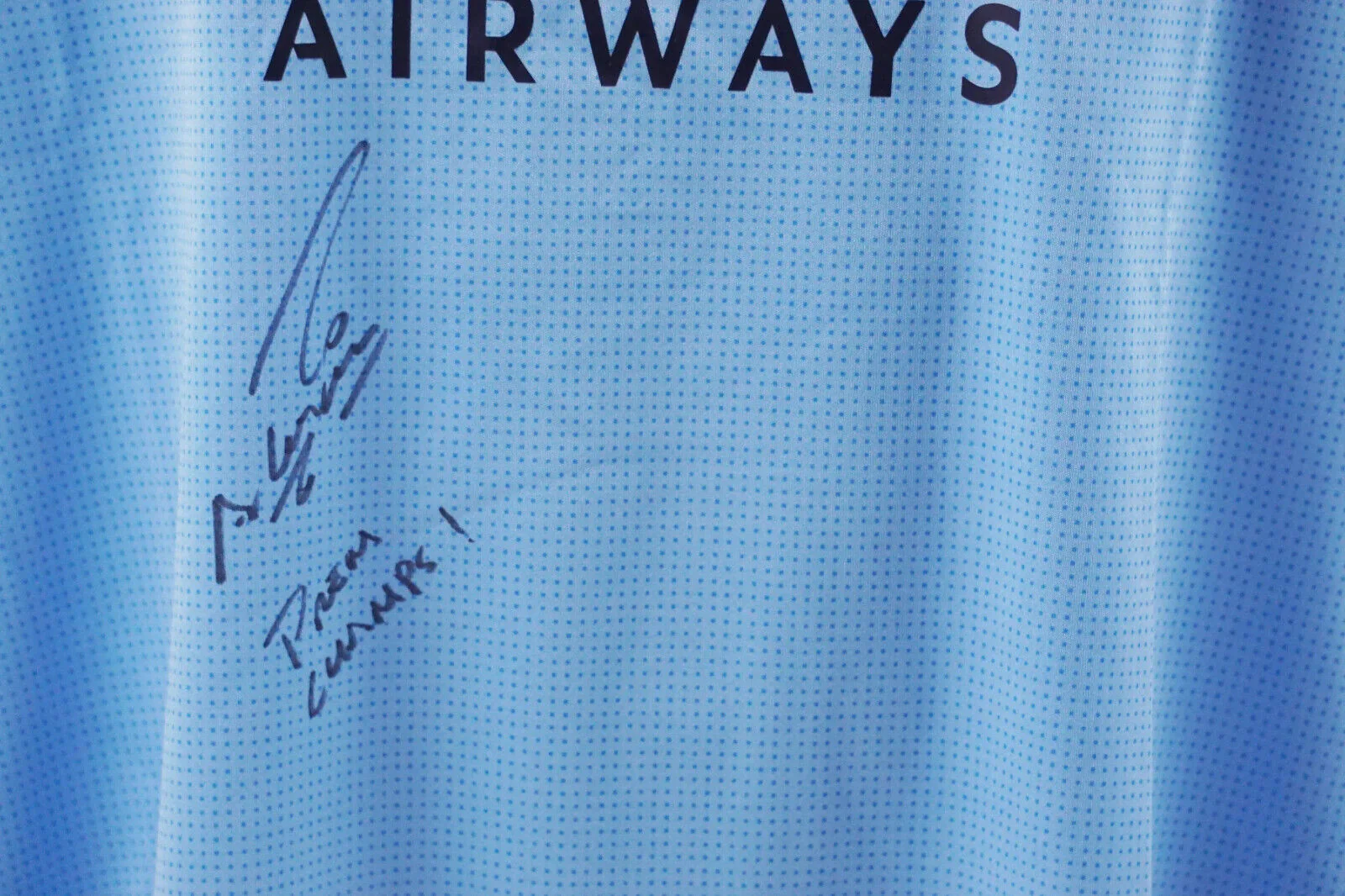 Sergio Aguero Signed Manchester City Soccer Jersey Inscribed with Beckett COA - Image 2