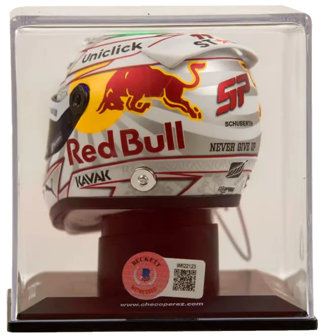 Sergio Perez Signed Formula 1 Redbull Racing Helmet 1:4 Scale with Beckett COA - Image 2