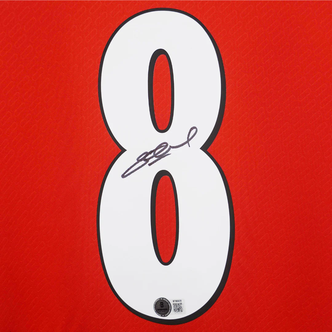 Framed Steven Gerrard Signed Liverpool FC Home Soccer Jersey #8 with Beckett COA - Image 2