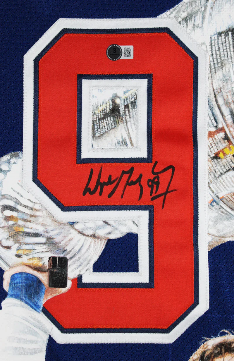 Wayne Gretzky Signed Hand Painted LE 1/1 William Zavala CCM Framed Jersey BAS - Image 2