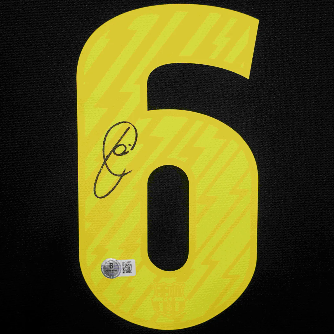 Framed Xavi Signed Barcelona Soccer Jersey #6 with Beckett COA - Image 2